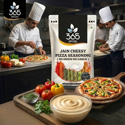 Jain Cheesy Pizza Seasoning | No Onion No Garlic | Jain-Friendly | No Artificial Colours | Made in India | 365 Spicery