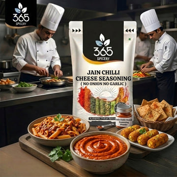 Jain Chilli Cheese Seasoning | No Onion No Garlic | Jain-Friendly | No MSG | Premium Popcorn Spice | 365 Spicery