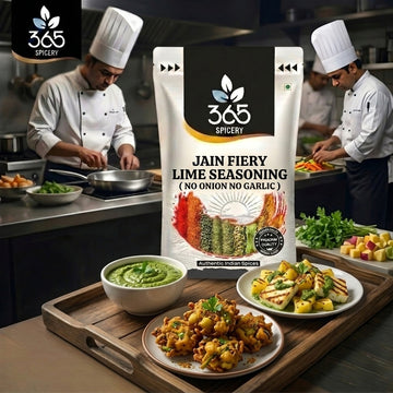 Jain Fiery Lime Seasoning | No Onion No Garlic | Jain-Friendly | No Artificial Flavours | Snack Mix | 365 Spicery