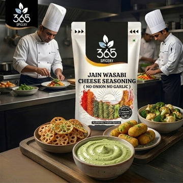 Jain Wasabi Cheese Seasoning | No Onion No Garlic | Jain-Friendly | Vegan | Premium Fries Topping | 365 Spicery