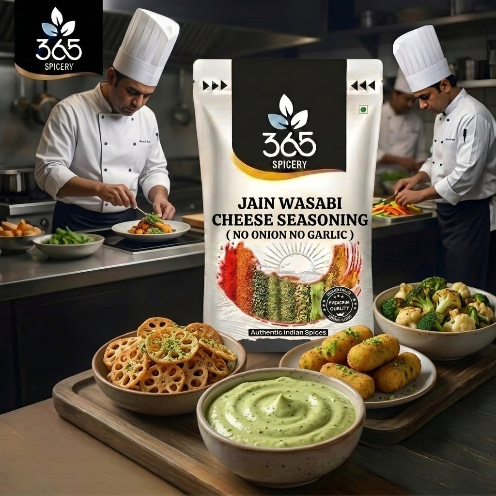 Jain Wasabi Seasoning | No Onion No Garlic | Jain-Friendly | Bold Heat | Gluten-Free | 365 Spicery
