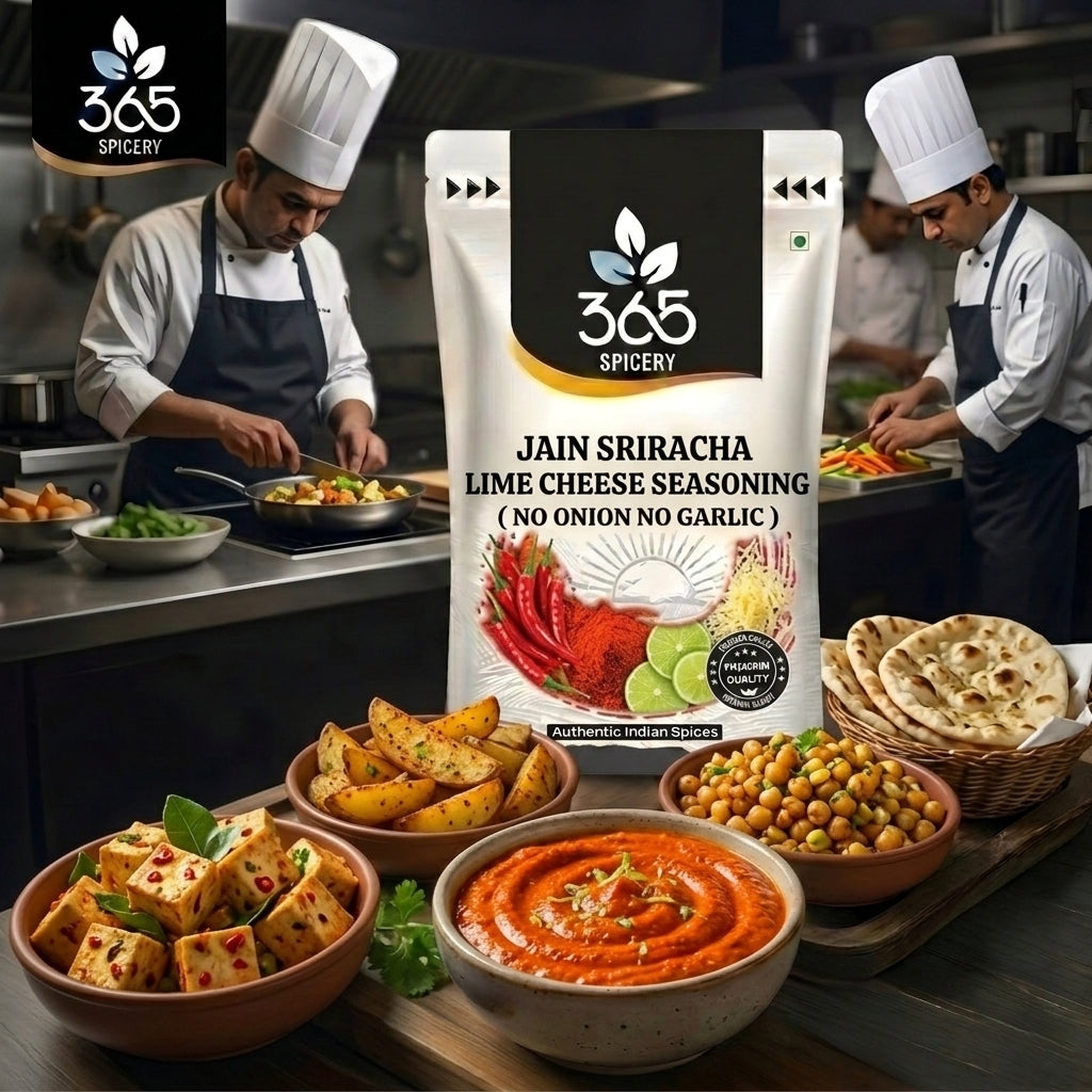 Jain Sriracha Seasoning | No Onion No Garlic | Jain-Friendly | Spicy Popcorn & Fries | Natural | 365 Spicery