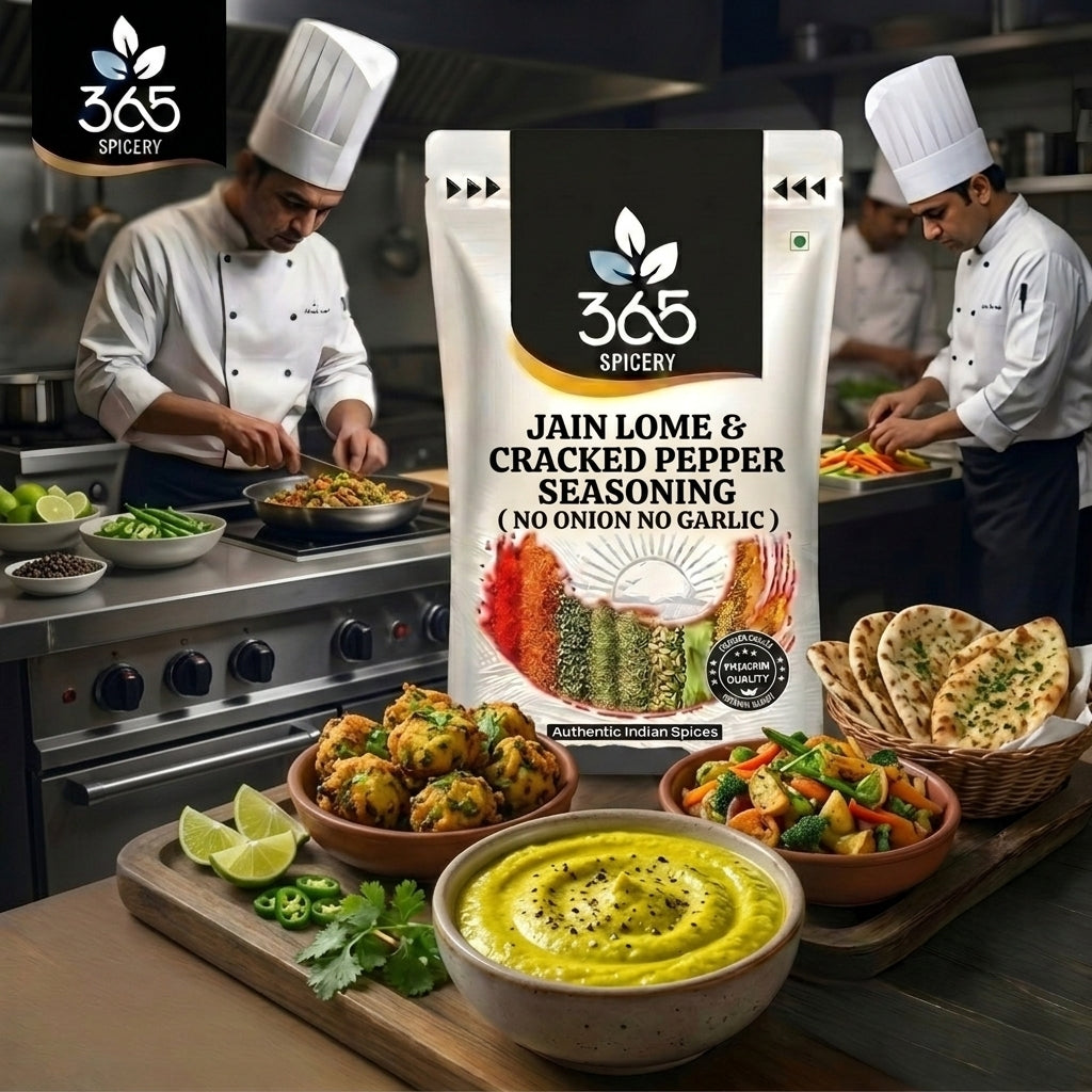 Jain Lime & Cracked Pepper Seasoning | No Onion No Garlic | Jain-Friendly | No MSG | For Snacks | 365 Spicery