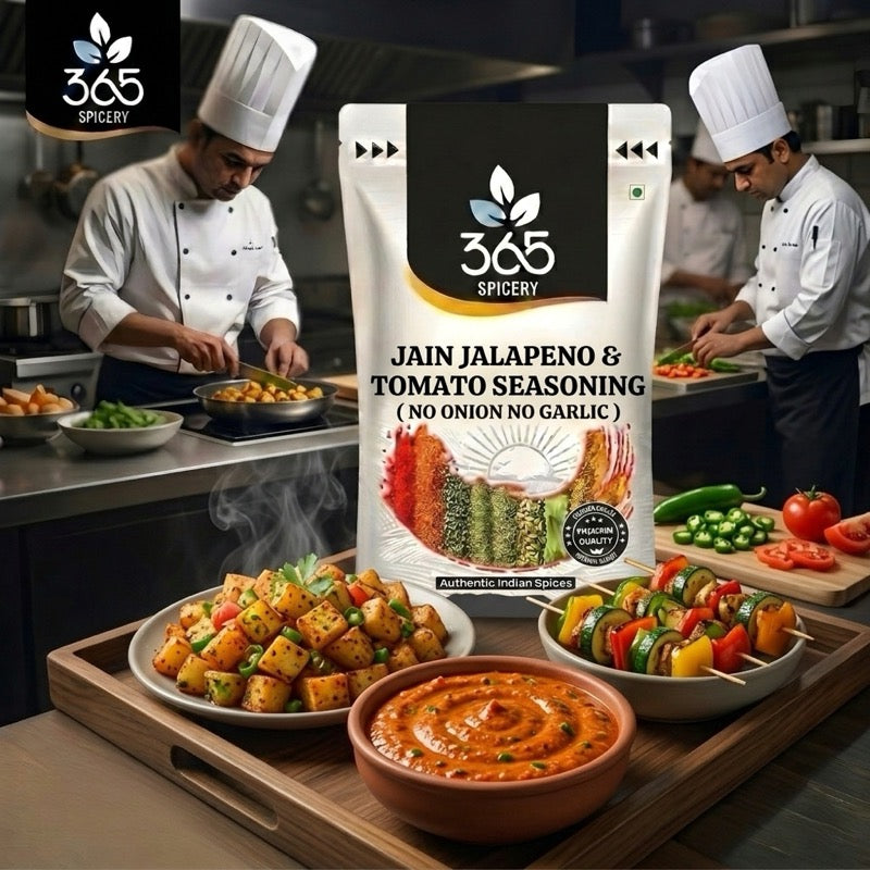 Jain Jalapeno & Tomato Seasoning | No Onion No Garlic | Jain-Friendly | No Artificial Flavours | For Fries | 365 Spicery
