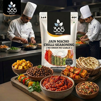 Jain Macho Chilli Seasoning | No Onion No Garlic | Jain-Friendly | No MSG | For Street Food | 365 Spicery