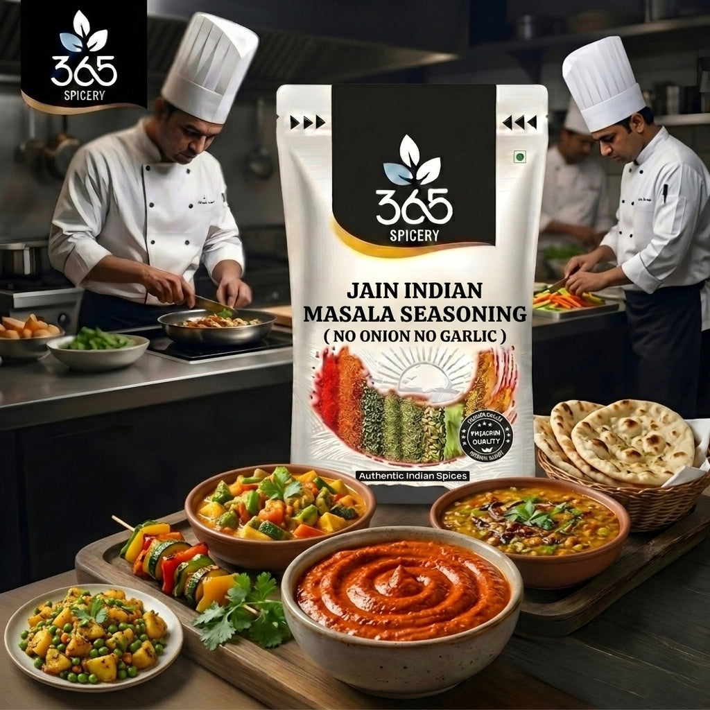 Jain Indian Masala Seasoning | No Onion No Garlic | Jain-Friendly | Premium Quality | For Fries | 365 Spicery