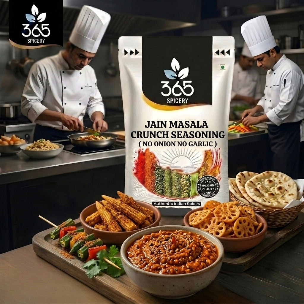 Jain Masala Crunch | No Onion No Garlic | Jain-Friendly | No MSG | For Street Food | 365 Spicery