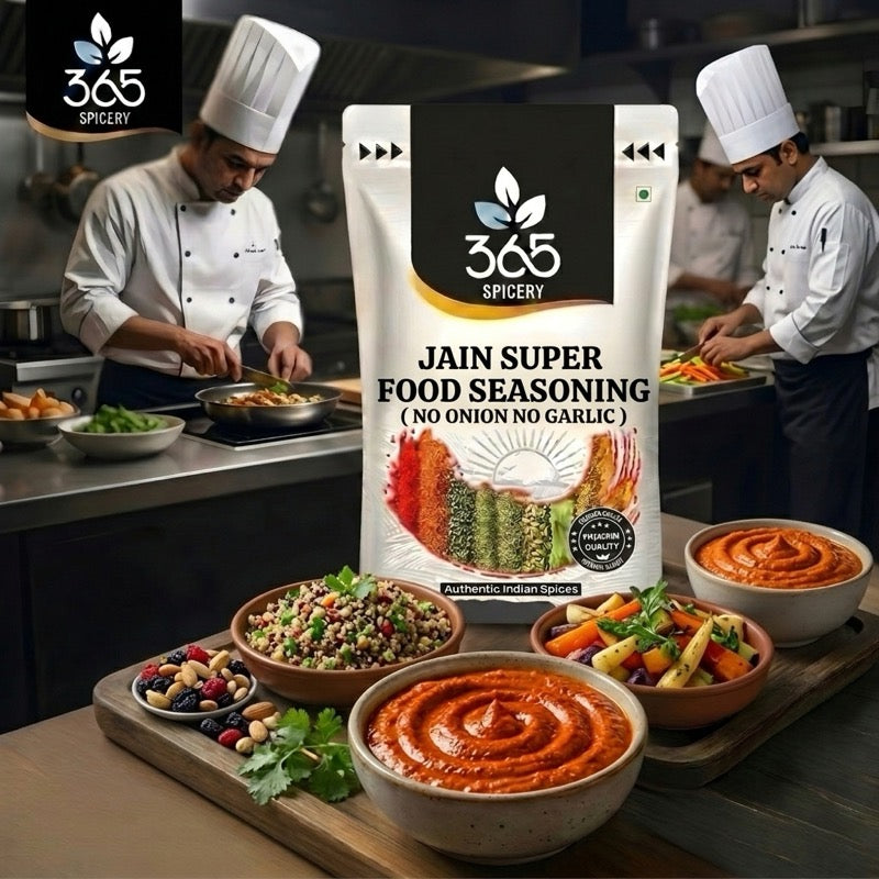 Jain Super Food Seasoning | No Onion No Garlic | Jain-Friendly | Gluten-Free | For Healthy Snacks | 365 Spicery