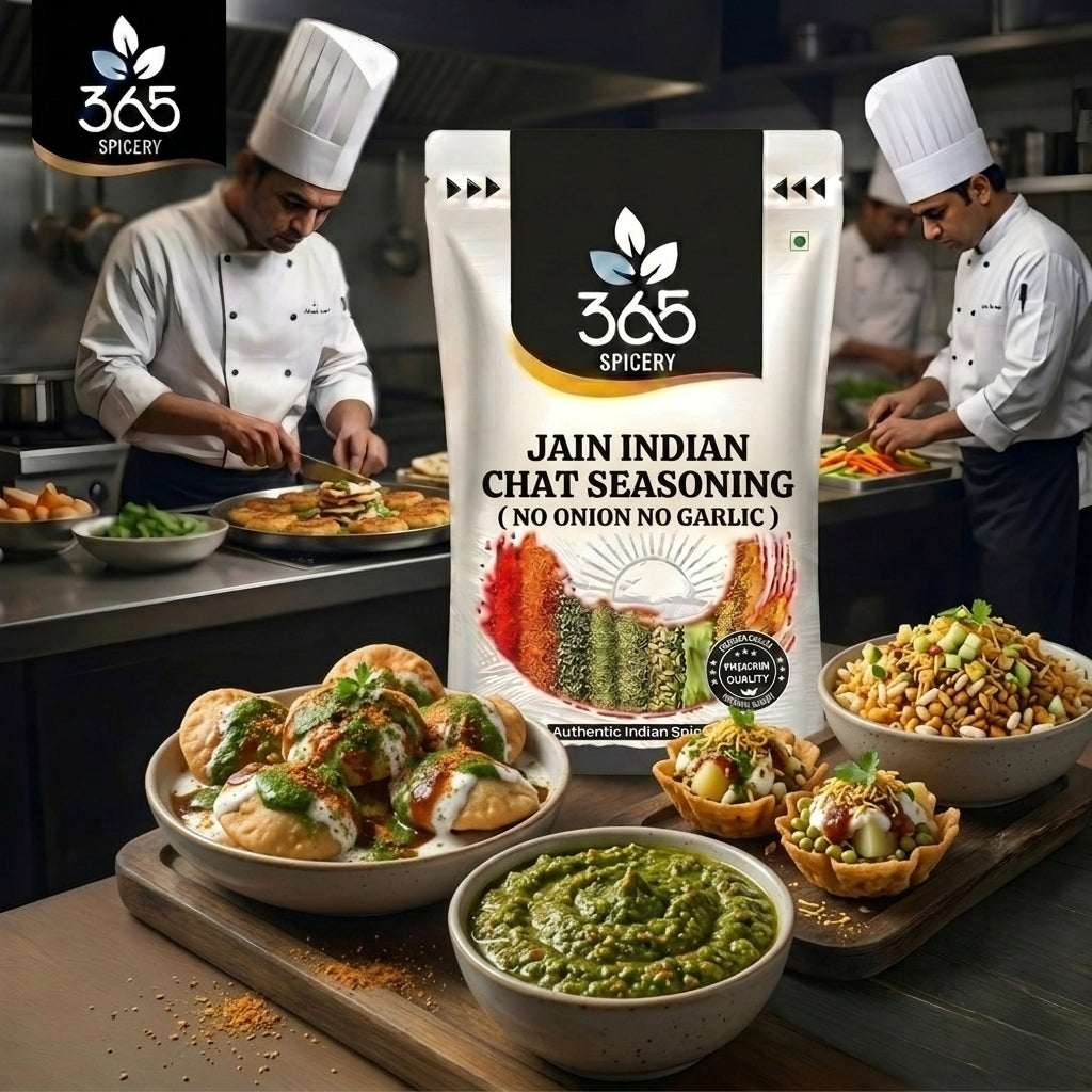 Jain Indian Chat Seasoning | No Onion No Garlic | Jain-Friendly | No Artificial Colours | For Street Food | 365 Spicery