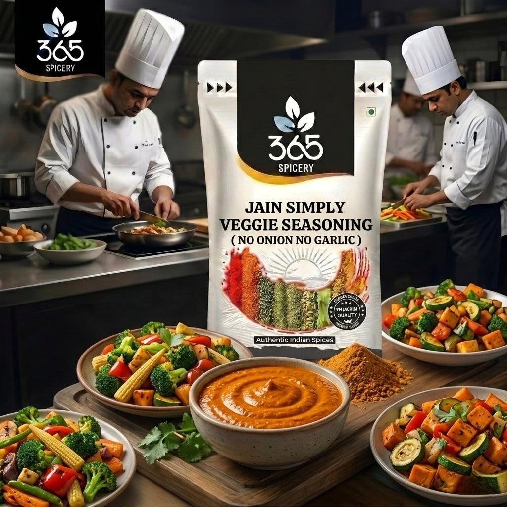 Jain Simply Veggie Seasoning | No Onion No Garlic | Jain-Friendly | Vegan | For Healthy Bites | 365 Spicery