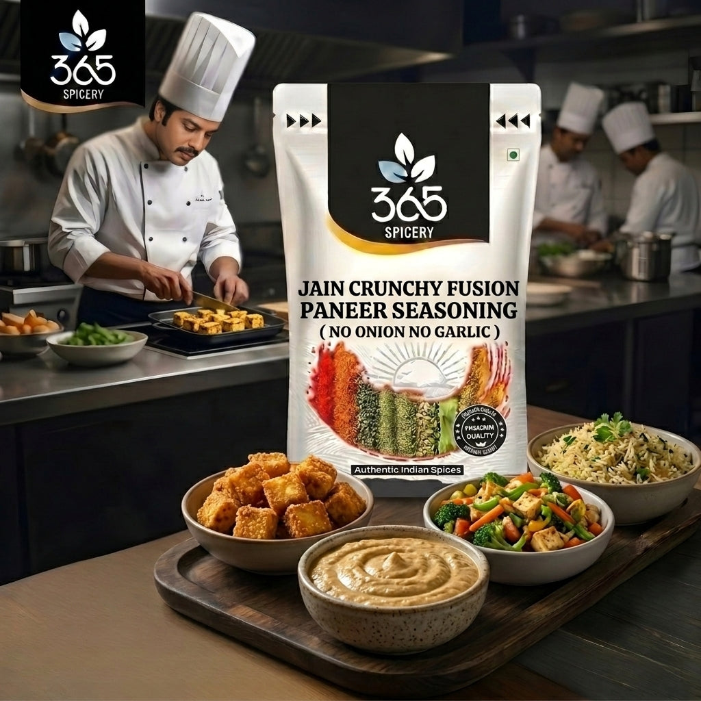 Jain Crunchy Fusion Seasoning | No Onion No Garlic | Jain-Friendly | Premium Quality | For Snacks | 365 Spicery