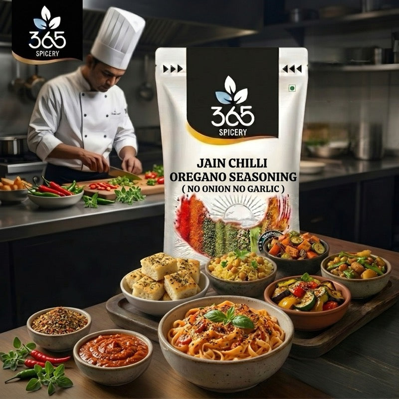 Jain Chilli Oregano Seasoning | No Onion No Garlic | Jain-Friendly | No MSG | For Street Food | 365 Spicery