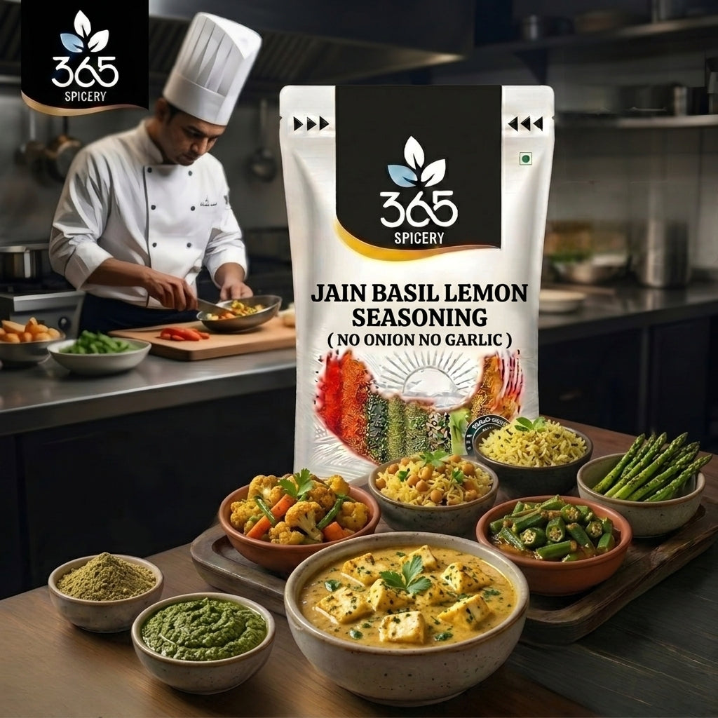 Jain Basil Lemon Seasoning | No Onion No Garlic | Jain-Friendly | Natural Ingredients | For Salads | 365 Spicery