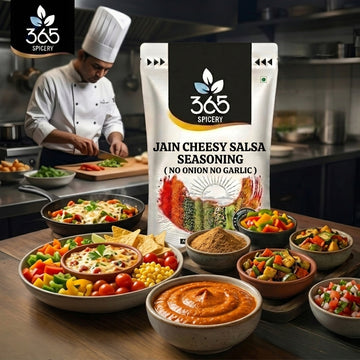 Jain Cheesy Salsa Seasoning | No Onion No Garlic | Jain-Friendly | No Artificial Flavours | For Grills | 365 Spicery