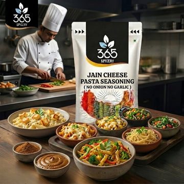 Jain Cheese Pasta Seasoning | No Onion No Garlic | Jain-Friendly | Premium Quality | For Snacks | 365 Spicery