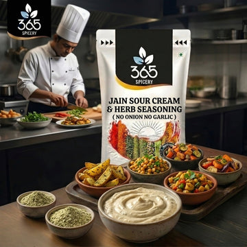 Jain Sour Cream & Herb Seasoning | No Onion No Garlic | Jain-Friendly | Gluten-Free | For Popcorn | 365 Spicery