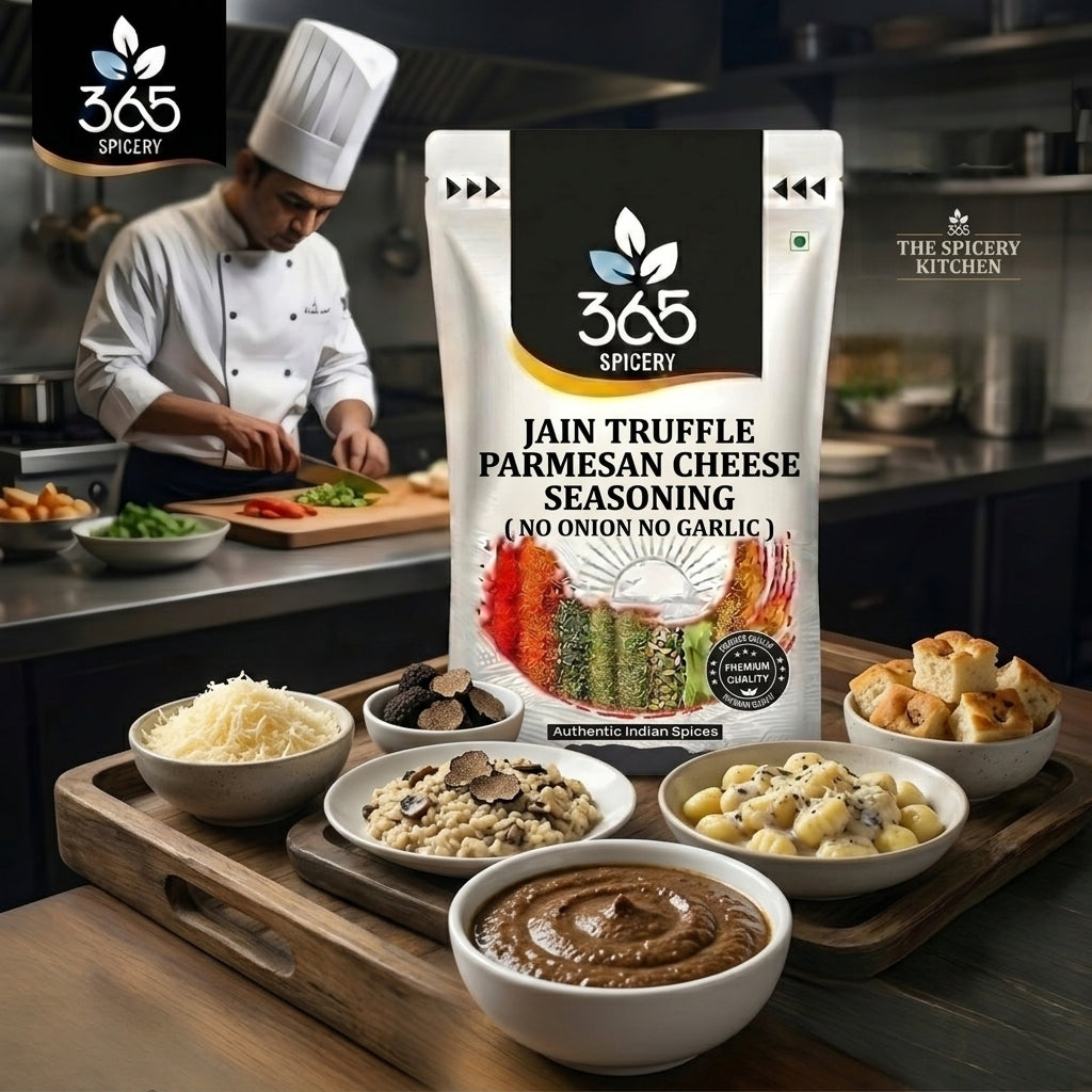 Jain Truffle & Parmesan Cheese Seasoning | No Onion No Garlic | Jain-Friendly | Gourmet | 365 Spicery