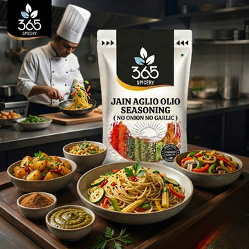 Jain Aglio Olio Seasoning | No Onion No Garlic | Jain-Friendly | Italian Pasta Herb Mix | Vegan | 365 Spicery