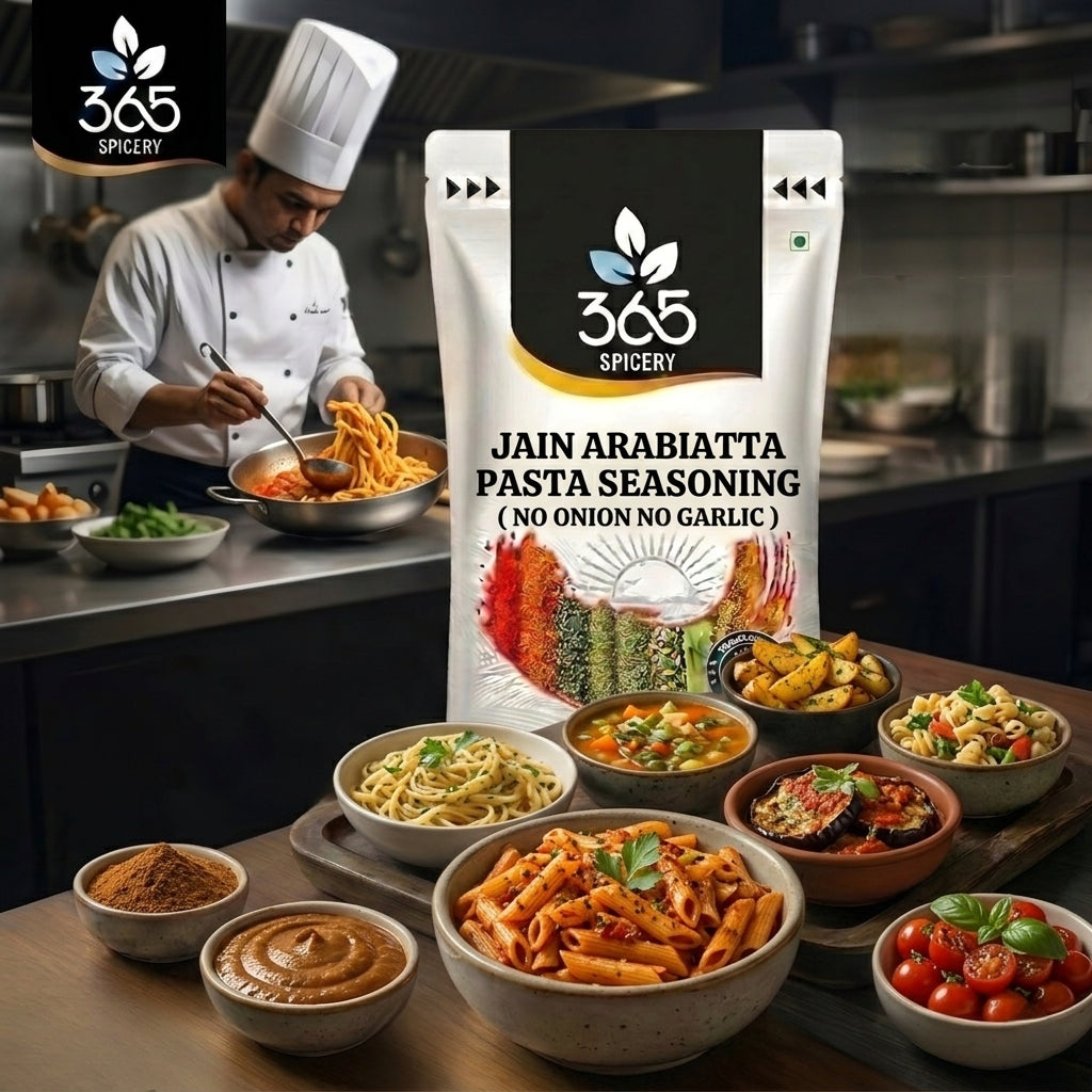 Jain Arabiatta Pasta Seasoning | No Onion No Garlic | Jain-Friendly | Spicy Italian Blend | 365 Spicery