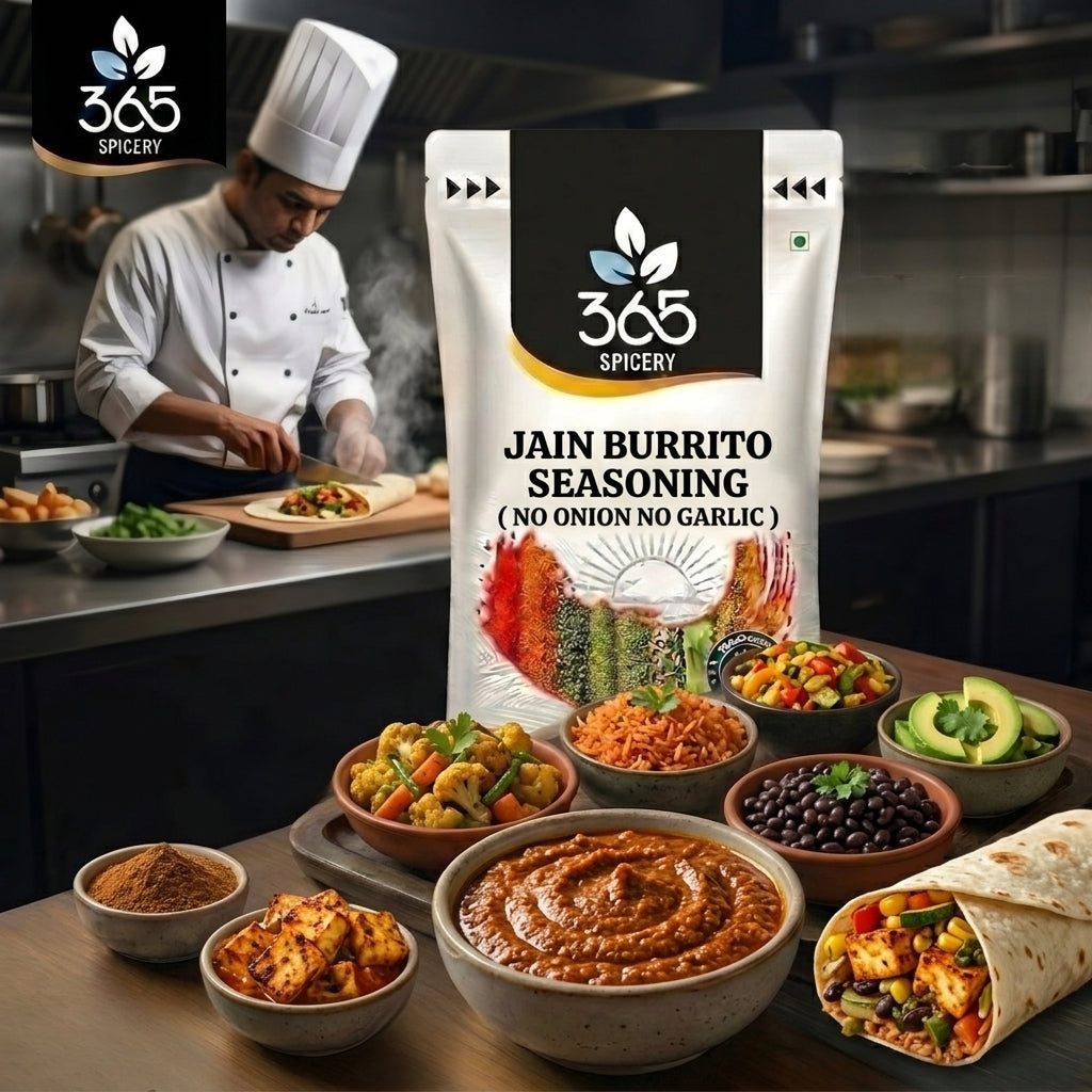 Jain Burrito Seasoning | No Onion No Garlic | Jain-Friendly | Mexican Wrap Spice | Gluten-Free | 365 Spicery
