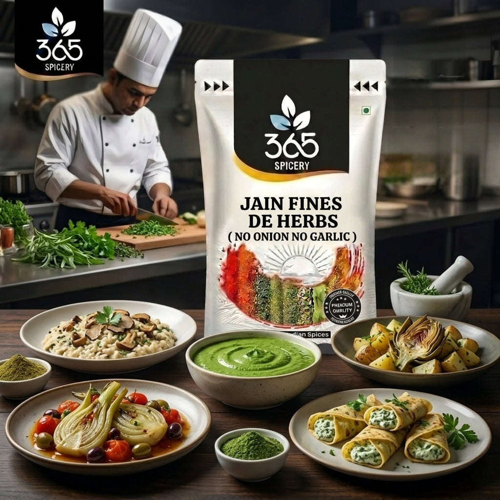 Jain Fines De Herbs | No Onion No Garlic | Jain-Friendly | Classic French Blend | Gluten-Free | 365 Spicery