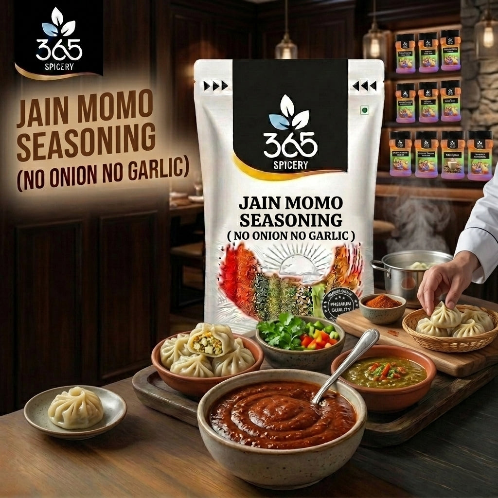 Jain Momo Seasoning | No Onion No Garlic | Jain-Friendly | Street Food Favourite | No MSG | 365 Spicery