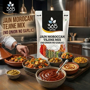 Jain Moroccan Tejine Mix | No Onion No Garlic | Jain-Friendly | Authentic Stew Spice | Natural | 365 Spicery