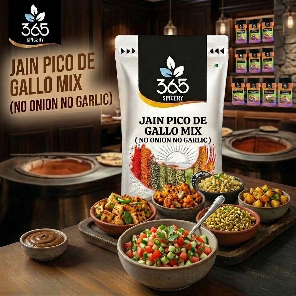 Jain Pico De Gallo Mix | No Onion No Garlic | Jain-Friendly | Fresh Salsa Blend | Natural | 365 Spicery