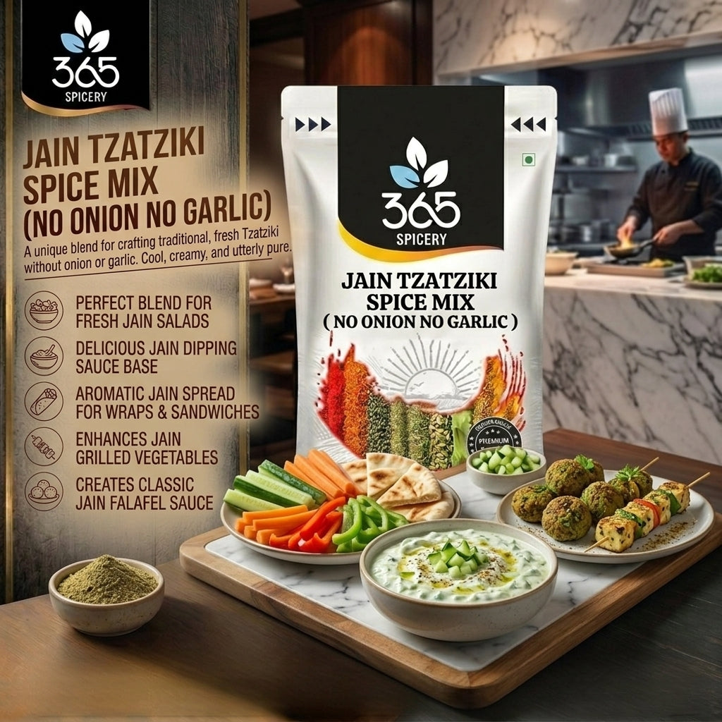 Jain Tzatziki Spice Mix | No Onion No Garlic | Jain-Friendly | Refreshing Herb Blend | Vegan | 365 Spicery
