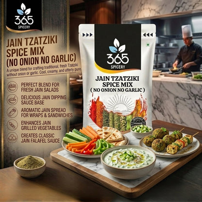 Jain Tzatziki Spice Mix | No Onion No Garlic | Jain-Friendly | Refreshing Herb Blend | Vegan | 365 Spicery