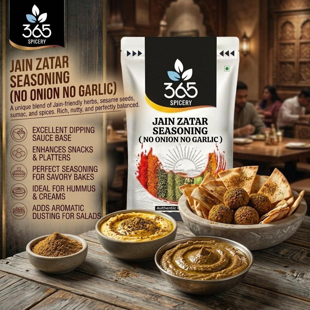 Jain Zatar Seasoning | No Onion No Garlic | Jain-Friendly | Authentic Middle Eastern | Vegan | 365 Spicery