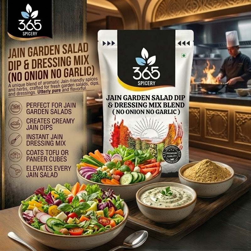 Jain Garden Salad Dip & Dressing Mix Blend | No Onion No Garlic | Jain-Friendly | Natural | 365 Spicery