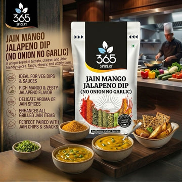 Jain Mango Jalapeno Dip | No Onion No Garlic | Jain-Friendly | Gluten-Free | Tangy Snack Dip | 365 Spicery