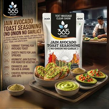 Jain Avocado Toast Seasoning | Gourmet Breakfast Mix | No Onion No Garlic | Vegan | Jain-Friendly | 365 Spicery