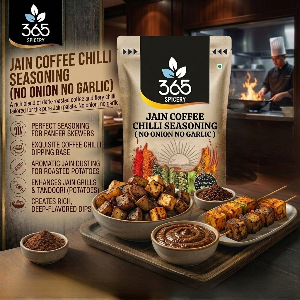 Jain Coffee Chilli Seasoning | Bold Fusion Flavour | No Onion No Garlic | No MSG | Jain-Friendly | 365 Spicery