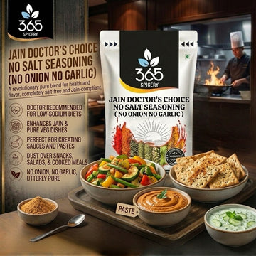 Jain Doctor's Choice No Salt Seasoning | Healthy Blend | No Onion No Garlic | Natural | Jain-Friendly | 365 Spicery