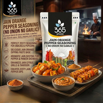 Jain Orange Pepper Seasoning | Zesty Citrus Spice Blend | No Onion No Garlic | Jain-Friendly | 365 Spicery