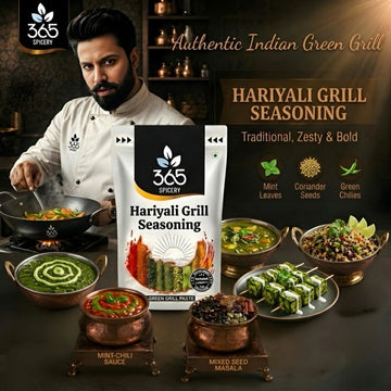 HARIYALI GRILL SEASONING | Fresh Mint & Coriander Spice Mix | Vegan | No Artificial Flavours | 365 Spicery