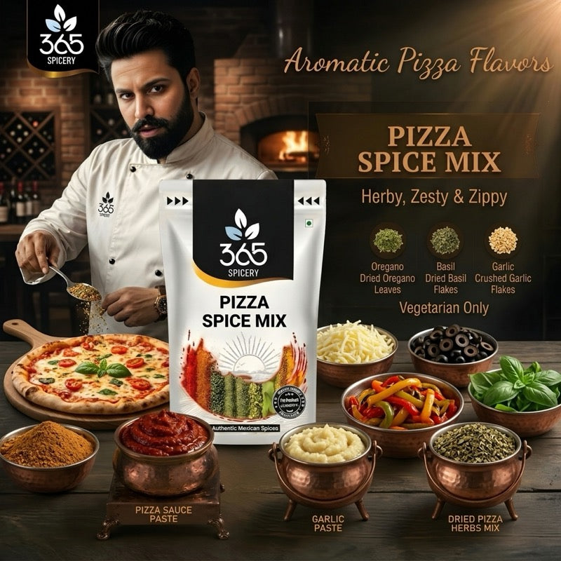 PIZZA SPICE MIX | Savoury Herb Blend for Italian Snacks | Gluten-Free | No Artificial Flavours | 365 Spicery