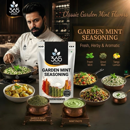 GARDEN MINT SEASONING | Fresh Cooling Herb Mix | Gluten-Free | No Artificial Colours | 365 Spicery