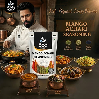MANGO ACHARI SEASONING | Tangy Indian Pickle Flavor | Premium Quality | Vegan | 365 Spicery