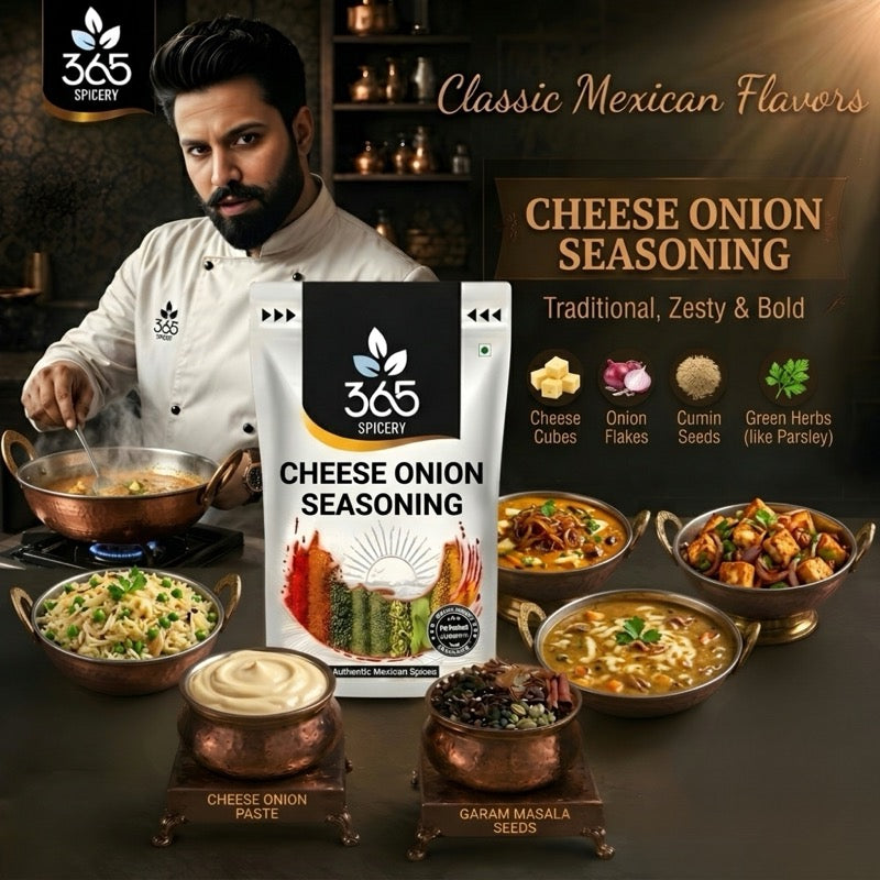 CHEESE ONION SEASONING | Savory Snack Topping | Gluten-Free | No Artificial Flavours | 365 Spicery