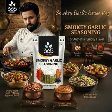 SMOKEY GARLIC SEASONING | Savory Grill Flavour | Gluten-Free | No Artificial Flavours | 365 Spicery