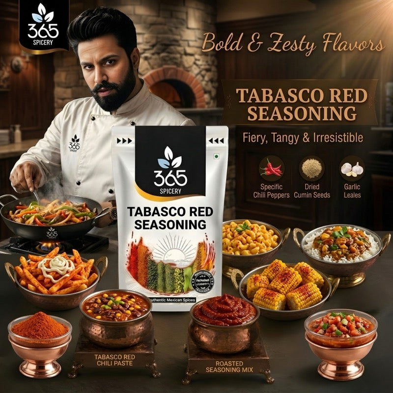 TABASCO RED SEASONING | Hot & Tangy Snack Sprinkle | Gluten-Free | No Artificial Colours | 365 Spicery