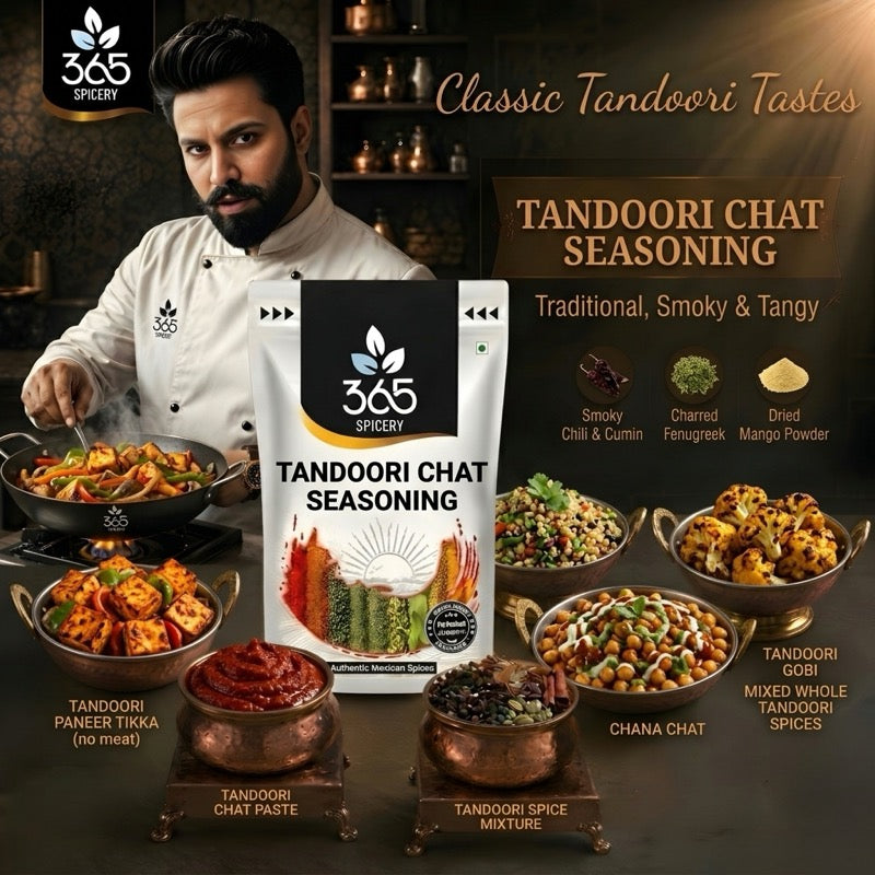 TANDOORI CHAT SEASONING | Smoky Indian Grill Spice | Vegan | No MSG | Premium Quality | 365 Spicery