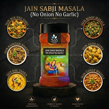 Jain Sabji Masala | No Onion No Garlic | Jain-Friendly | Natural Ingredients | Daily Curry Blend | 365 Spicery