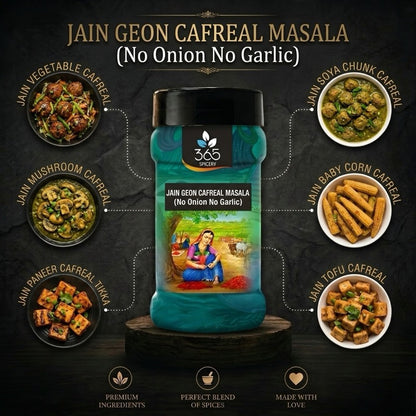 Jain Goan Cafreal Masala | No Onion No Garlic | Jain-Friendly | No MSG | Authentic Coastal Mix | 365 Spicery