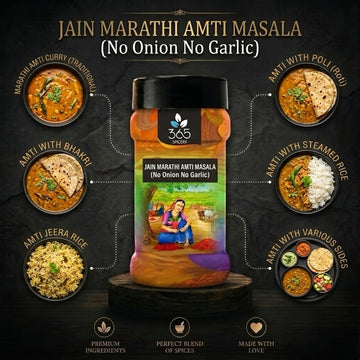Jain Marathi Amti Masala | No Onion No Garlic | Jain-Friendly | Gluten-Free | Authentic Dal Mix | 365 Spicery