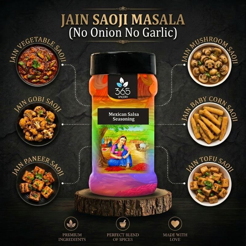 Jain Saoji Masala | No Onion No Garlic | Jain-Friendly | Spicy Indian Curry Base | Natural Spices | 365 Spicery