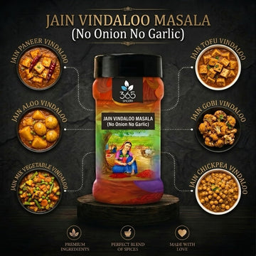 Jain Vindaloo Masala | No Onion No Garlic | Jain-Friendly | No Artificial Colours | Bold Indian Spice | 365 Spicery